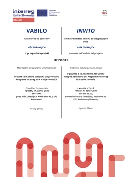 BEroots_Vabilo_otvoritev hiše Zdravljica_17.4.2026