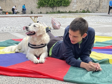Dan nasmejanih tačk v atriju Lanthierijevega dvorca